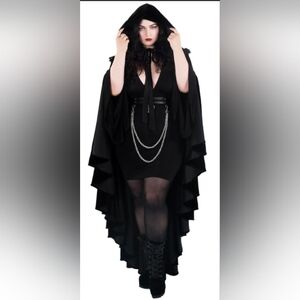 Killstar Annora Black Velvet Cape